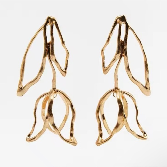 Zara Gold Tulip Earrings - Picture 2 of 6